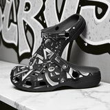 Classic Clogs Black and White Letters Art