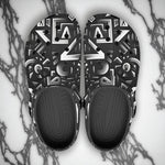 Classic Clogs Black and White Letters Art