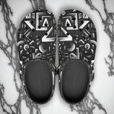 Classic Clogs Black and White Letters Art