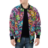 Bomber Jacket Colorful Cartoon Monsters