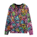 Men's Zip Up Hoodie Colorful Cartoon Monsters