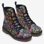 Leather Boots Colorful Cartoon Monsters