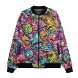 Bomber Jacket Colorful Cartoon Monsters