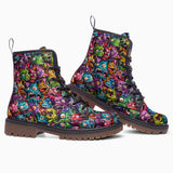 Leather Boots Colorful Cartoon Monsters