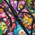 Men's Zip Up Hoodie Colorful Cartoon Monsters