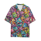 Hawaiian Shirt Colorful Cartoon Monsters
