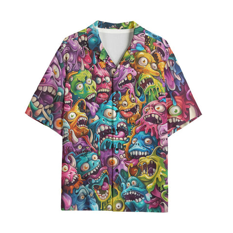 Hawaiian Shirt Colorful Cartoon Monsters