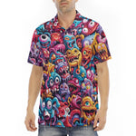 Men's Polo Shirt Colorful Cartoon Monsters