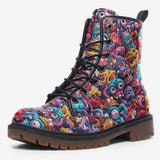 Leather Boots Colorful Cartoon Monsters