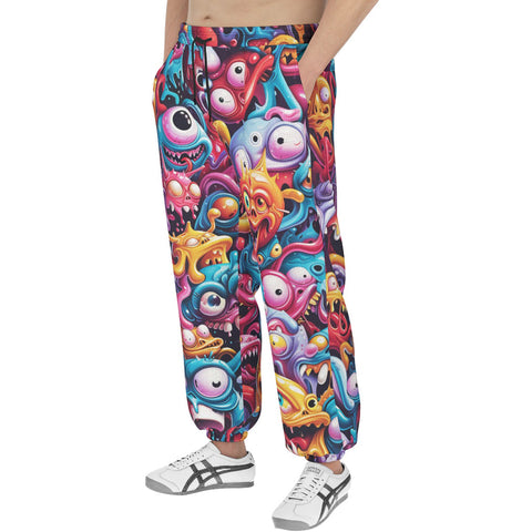 Men's Sweatpants Colorful Cartoon Monsters