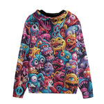 Men's Zip Up Hoodie Colorful Cartoon Monsters