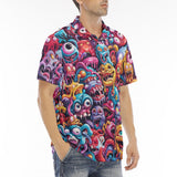 Men's Polo Shirt Colorful Cartoon Monsters