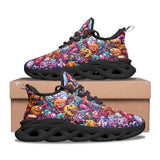 Sports Mesh Sneakers Colorful Cartoon Monsters