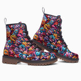 Leather Boots Colorful Cartoon Monsters