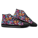 High-Top Canvas Shoes Colorful Cartoon Monsters