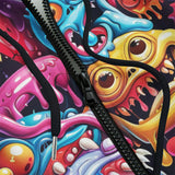 Men's Zip Up Hoodie Colorful Cartoon Monsters