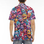 Men's Polo Shirt Colorful Cartoon Monsters