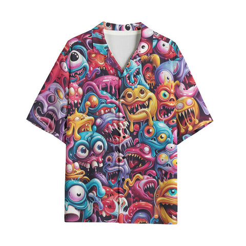Hawaiian Shirt Colorful Cartoon Monsters