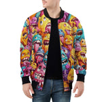 Bomber Jacket Colorful Cartoon Monsters