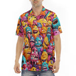 Men's Polo Shirt Colorful Cartoon Monsters