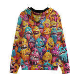 Men's Zip Up Hoodie Colorful Cartoon Monsters