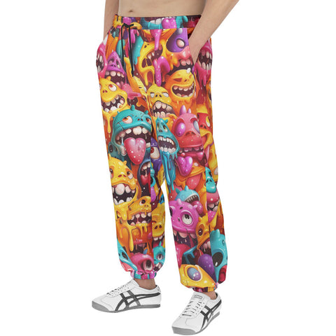 Men's Sweatpants Colorful Cartoon Monsters