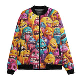 Bomber Jacket Colorful Cartoon Monsters