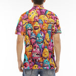 Men's Polo Shirt Colorful Cartoon Monsters