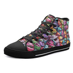 High-Top Canvas Shoes Colorful Cartoon Monsters