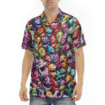 Men's Polo Shirt Colorful Cartoon Monsters