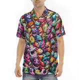 Men's Polo Shirt Colorful Cartoon Monsters