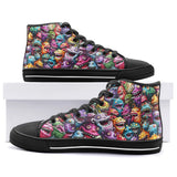 High-Top Canvas Shoes Colorful Cartoon Monsters