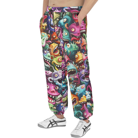 Men's Sweatpants Colorful Cartoon Monsters