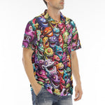 Men's Polo Shirt Colorful Cartoon Monsters