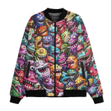 Bomber Jacket Colorful Cartoon Monsters