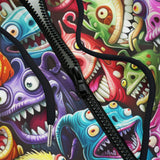 Men's Zip Up Hoodie Colorful Cartoon Monsters