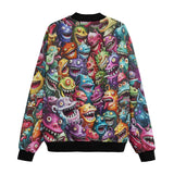 Bomber Jacket Colorful Cartoon Monsters