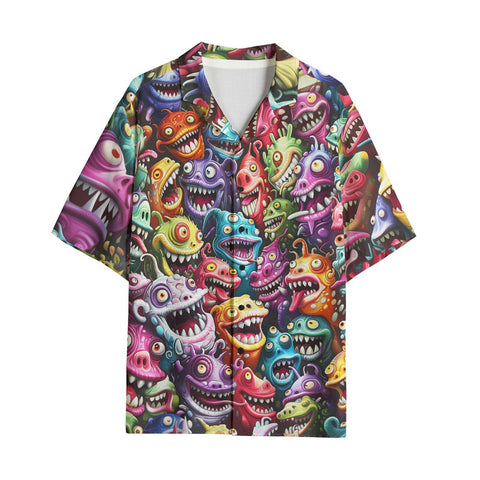 Hawaiian Shirt Colorful Cartoon Monsters