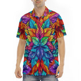 Men's Polo Shirt Vibrant Colorful Leaves