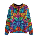 Men's Zip Up Hoodie Vibrant Colorful Leaves