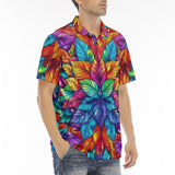 Men's Polo Shirt Vibrant Colorful Leaves