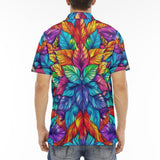 Men's Polo Shirt Vibrant Colorful Leaves