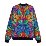 Bomber Jacket Vibrant Colorful Leaves