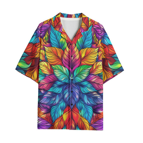 Hawaiian Shirt Vibrant Colorful Leaves
