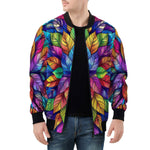 Bomber Jacket Colorful Kaleidoscop Leaves