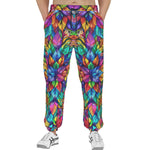 Men's Sweatpants Colorful Kaleidoscop Leaves