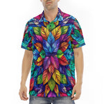 Men's Polo Shirt Colorful Kaleidoscop Leaves