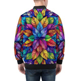 Bomber Jacket Colorful Kaleidoscop Leaves
