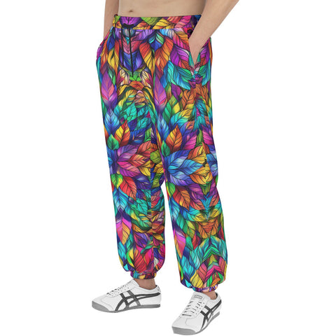 Men's Sweatpants Colorful Kaleidoscop Leaves