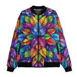 Bomber Jacket Colorful Kaleidoscop Leaves